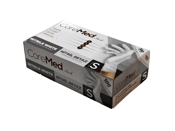 COREMED NİTRİL ELDİVEN BEYAZ - M - 100 LÜ