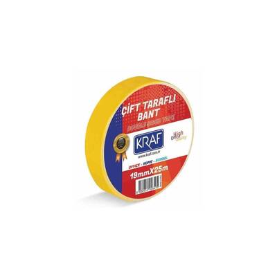 Kraf 2519G Çift Taraflı Bant 19mm x25 Mt Kraf