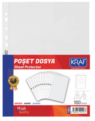 Kraf 1002 Poşet Dosya A4 XL 100-lü