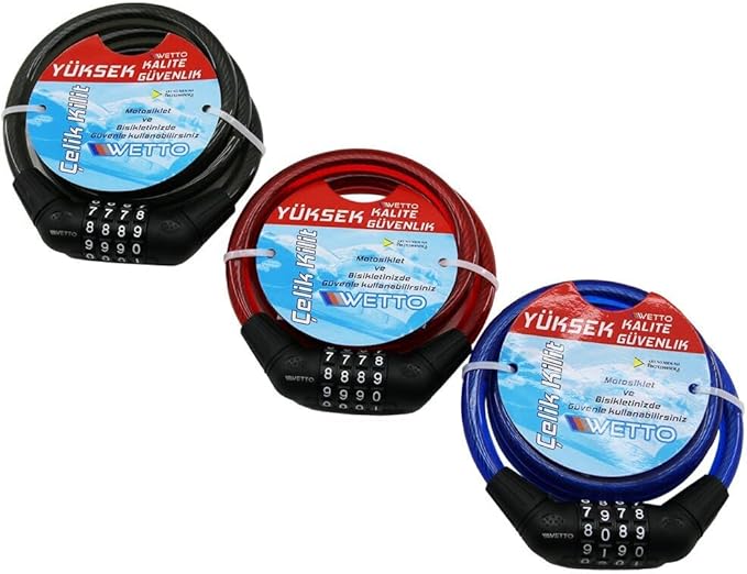 ŞİFRELİ 12X1000MM BİSİKLET KİLİT