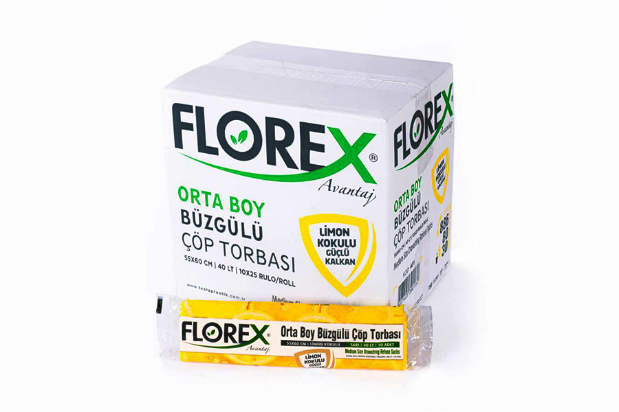 Limon Kokulu Büzgülü Orta Boy Çöp Torbası
